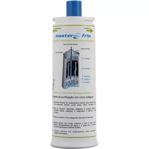 Refil Filtro Purificador Masterfrio Rotulo Branco Bico Fino